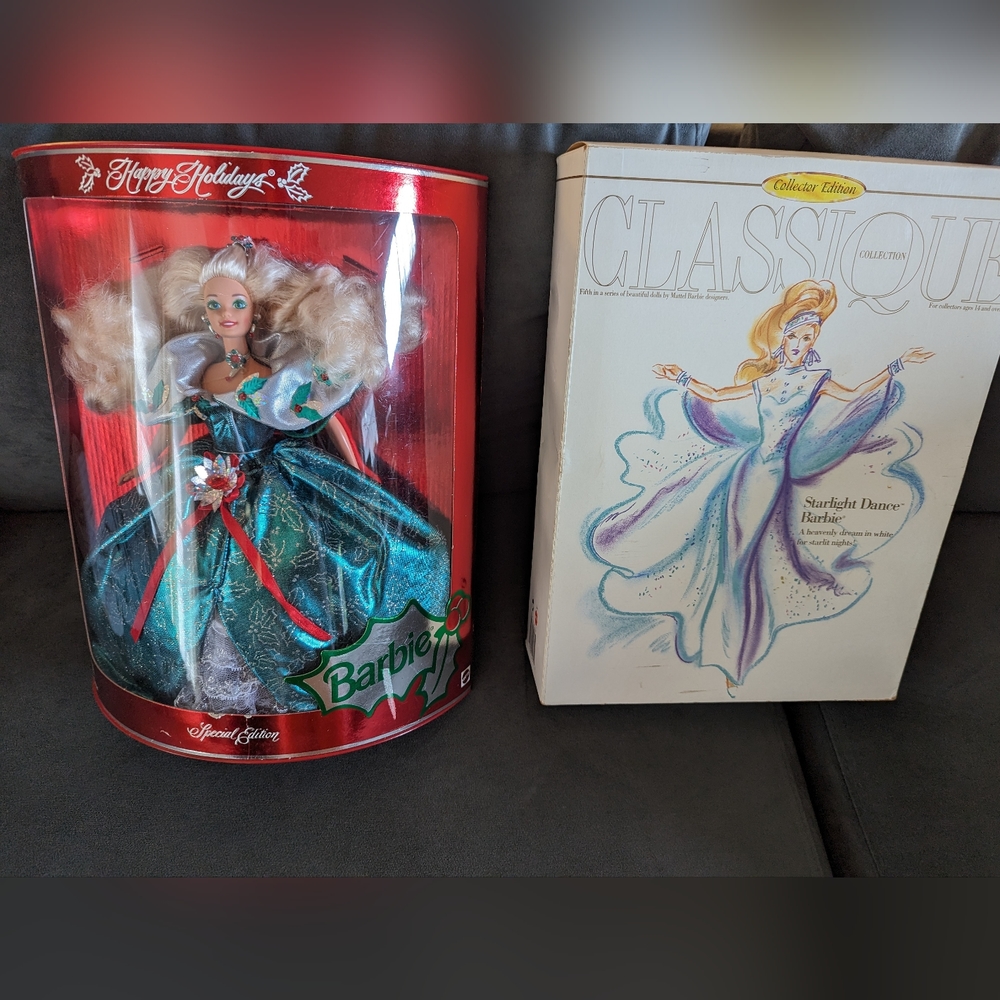 Vintage Barbie Collectables Classique Starlight 1996 #15461 Holiday 1995 #14123